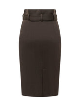ETRO - Gonna Midi a Vita Alta con Cintura - Marrone - LIDIASHOPPING® - Official Website