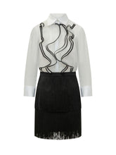ELISABETTA FRANCHI - Abito Lungo con Inserto Trasparente - Bianco - LIDIASHOPPING® - Official Website