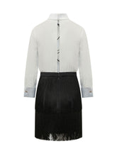 ELISABETTA FRANCHI - Abito Lungo con Inserto Trasparente - Bianco - LIDIASHOPPING® - Official Website