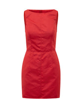 ELISABETTA FRANCHI - Abito Smanicato con Texture in Rilievo - Rosso - LIDIASHOPPING® - Official Website