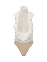 ELISABETTA FRANCHI - Body Camicia con Volant - Bianco - LIDIASHOPPING® - Official Website