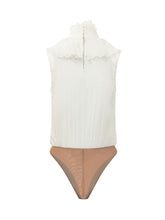 ELISABETTA FRANCHI - Body Camicia con Volant - Bianco - LIDIASHOPPING® - Official Website