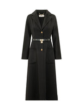 ELISABETTA FRANCHI - Cappotto Lungo con Cintura - Nero - LIDIASHOPPING® - Official Website