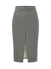 ELISABETTA FRANCHI - Midi Skirt with Front Slit - Grey - LIDIASHOPPING® - Official Website