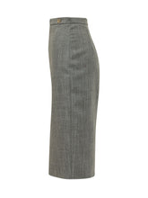 ELISABETTA FRANCHI - Midi Skirt with Front Slit - Grey - LIDIASHOPPING® - Official Website
