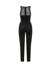 ELISABETTA FRANCHI - Tuta Smanicata con Inserti Trasparenti - Nero - LIDIASHOPPING® - Official Website