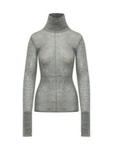ELISABETTA FRANCHI - Fitted High Neck Tricot Top - Grey - LIDIASHOPPING® - Official Website