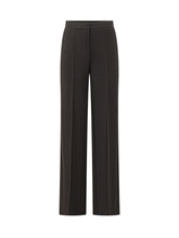 ELISABETTA FRANCHI - Long tailored trousers featuring a defined waistband and concealed front fastening. Designed with slightly wide straight legs, pressed front creases and clean hems. - Black - LIDIASHOPPING® - Official Website