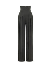 ELISABETTA FRANCHI - Pantaloni a Vita Alta con Pieghe - Nero - LIDIASHOPPING® - Official Website