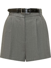 ELISABETTA FRANCHI - Short con Pince e Cintura - Grigio - LIDIASHOPPING® - Official Website