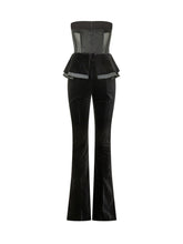 ELISABETTA FRANCHI - Tuta Senza Spalline con Peplum - Nero - LIDIASHOPPING® - Official Website