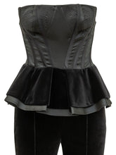 ELISABETTA FRANCHI - Tuta Senza Spalline con Peplum - Nero - LIDIASHOPPING® - Official Website