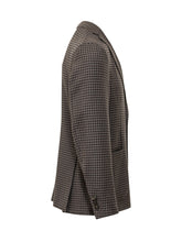 BOGLIOLI - Blazer Monopetto con Motivo Pied de Poule - Marrone - LIDIASHOPPING® - Official Website
