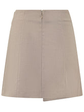 SIMONA CORSELLINI - Minigonna a Pieghe con Cintura e Pannello Sovrapposto - Beige - LIDIASHOPPING® - Official Website