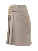 SIMONA CORSELLINI - Minigonna a Pieghe con Cintura e Pannello Sovrapposto - Beige - LIDIASHOPPING® - Official Website