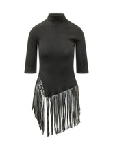 SIMONA CORSELLINI - Maglia Dolcevita con Frange - Nero - LIDIASHOPPING® - Official Website