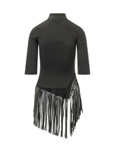 SIMONA CORSELLINI - Maglia Dolcevita con Frange - Nero - LIDIASHOPPING® - Official Website
