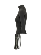 SIMONA CORSELLINI - Maglia Dolcevita con Frange - Nero - LIDIASHOPPING® - Official Website