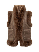 SEVENTY 19.70 - Gilet con Inserti in Ecopelliccia e Ricami - Marrone - LIDIASHOPPING® - Official Website