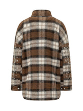 SPACE COWBOY - Checked Shirt with Embellishments - Brown - LIDIASHOPPING® - Official Website