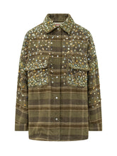 SPACE COWBOY - Camicia a Quadri con Applicazioni - Verde - LIDIASHOPPING® - Official Website