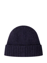 BARBOUR - Carlton Beanie with Plaque - Blue - LIDIASHOPPING® - Official Website