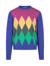 BALLANTYNE - Maglia Girocollo con Motivo a Rombi - Blu - LIDIASHOPPING® - Official Website