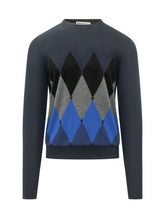 BALLANTYNE - Crewneck Sweater with Diamond Pattern - Blue - LIDIASHOPPING® - Official Website
