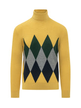 BALLANTYNE - Curtis Crewneck Sweater with Check Pattern - Yellow - LIDIASHOPPING® - Official Website