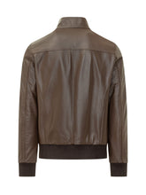 BARBA JACKET - Giubbotto Biker con Zip - Marrone - LIDIASHOPPING® - Official Website