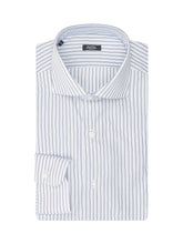 BARBA - Camicia Neck Shirt a Righe - Blu - LIDIASHOPPING® - Official Website