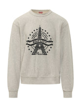 KENZO - Felpa Eiffel Tower con Ricamo Frontale - Grigio - LIDIASHOPPING® - Official Website
