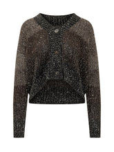 EXTERIOR - Cardigan Corto con Paillettes - Marrone - LIDIASHOPPING® - Official Website