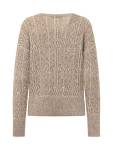 EXTERIOR - Maglia con Scollo a Barchetta e Paillettes - Beige - LIDIASHOPPING® - Official Website