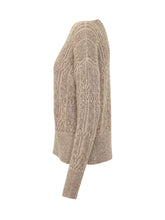EXTERIOR - Maglia con Scollo a Barchetta e Paillettes - Beige - LIDIASHOPPING® - Official Website