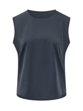 EXTERIOR - Sleeveless Top with Round Neck - Blue - LIDIASHOPPING® - Official Website