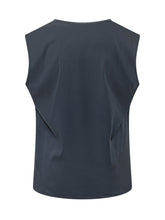 EXTERIOR - Sleeveless Top with Round Neck - Blue - LIDIASHOPPING® - Official Website