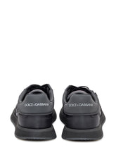 DOLCE & GABBANA - Low Top Sneaker with Side Logo Applique - Black - LIDIASHOPPING® - Official Website