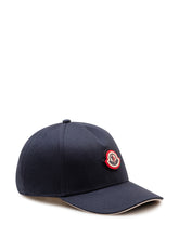 MONCLER - Cappellino da Baseball con Patch Frontale - Blu - LIDIASHOPPING® - Official Website