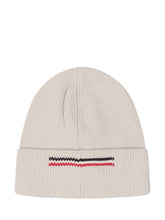 MONCLER - Ribbed Beanie with Turn Up Cuff - Beige - LIDIASHOPPING® - Official Website