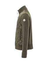 MONCLER - Cardigan Trapuntato con Zip - Green - LIDIASHOPPING® - Official Website