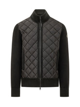 MONCLER - Cardigan Trapuntato con Zip - Nero - LIDIASHOPPING® - Official Website