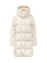 MONCLER - Litte Long Quilted Coat with Hood - White - LIDIASHOPPING® - Official Website
