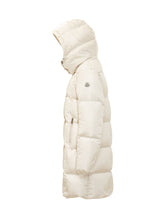 MONCLER - Litte Long Quilted Coat with Hood - White - LIDIASHOPPING® - Official Website
