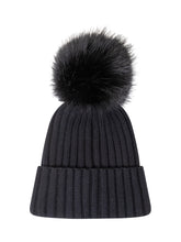 MONCLER - Ribbed Beanie with Pompon - Black - LIDIASHOPPING® - Official Website