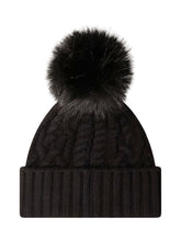 MONCLER - Beanie with Pompon and Front Logo Patch - Black - LIDIASHOPPING® - Official Website