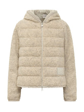 MONCLER - Cardigan con Zip e Cappuccio - Beige - LIDIASHOPPING® - Official Website