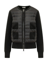 MONCLER - Cardigan con Pannello Trapuntato - Nero - LIDIASHOPPING® - Official Website