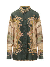 ZIMMERMANN - Valiant Shirt with Ornamental Print - Green - LIDIASHOPPING® - Official Website