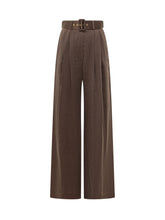 ZIMMERMANN - Pantaloni Ampi con Cintura - Marrone - LIDIASHOPPING® - Official Website